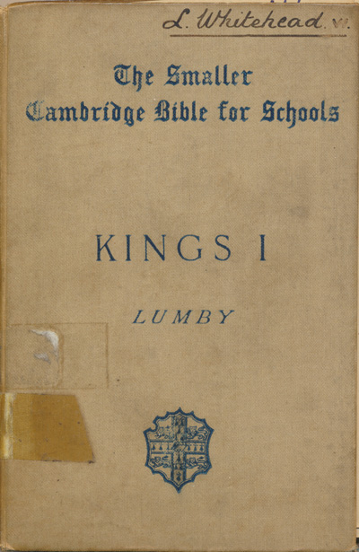 Joseph Rawson Lumby [1831-1895], The First Book of Kings with Map, Introduction and Notes